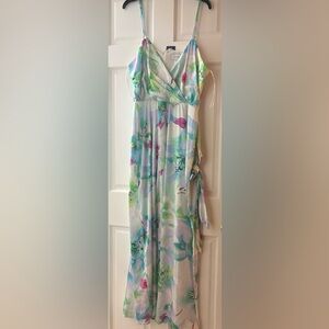Nicole Miller Floral Maxi Dress - Green, Blue, Pink